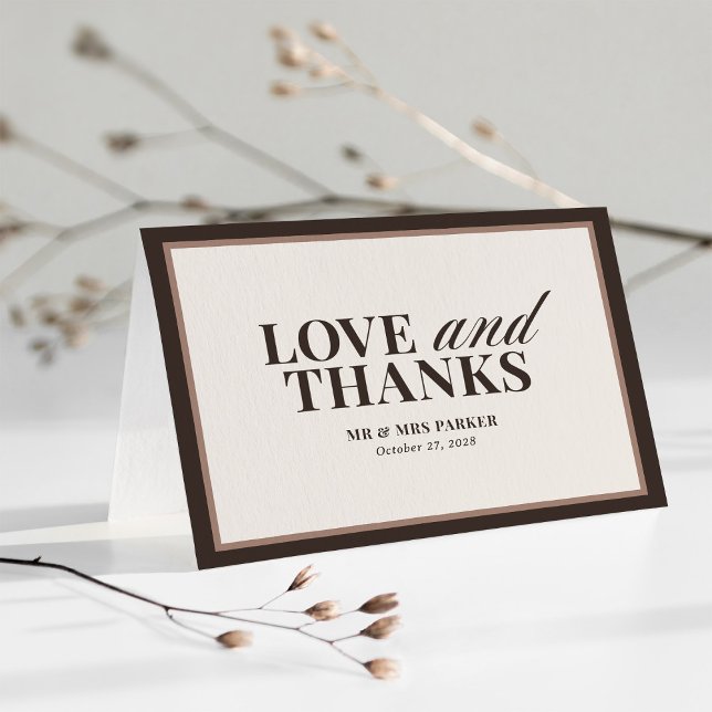 Brown Neutral | Classic Luxe Wedding Tack Kort (Skapare uppladdad)