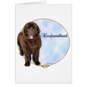 Brown Newfoundland Porträtt Hälsningskort