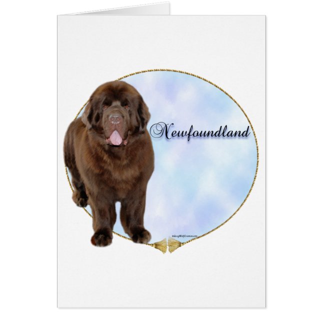 Brown Newfoundland Porträtt Hälsningskort (Framsidan)