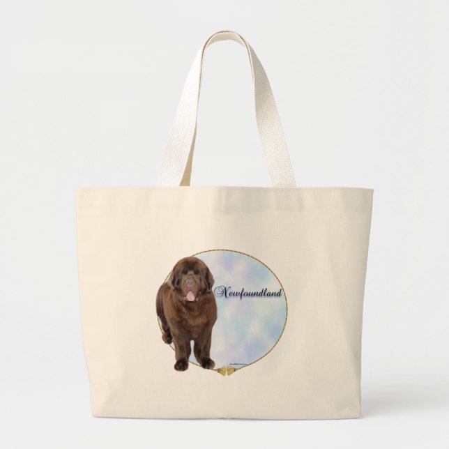Brown Newfoundland Porträtt Jumbo Tygkasse (Framsidan)