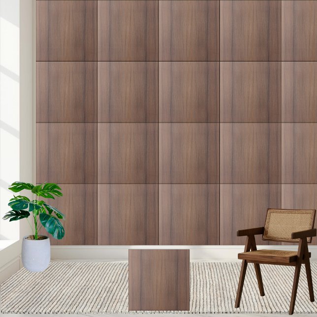 Brown Oak Mönster - Rustic Wood Grain Kakelplatta (Brown Oak Pattern - Rustic Wood Grain Ceramic Tile)