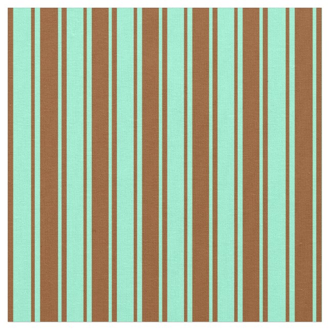 Brown och Aquamarine Färgad Mönster Tyg (Närbild)