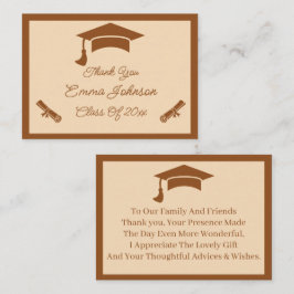 Brown och Beige Customized Studenten Tack Anteckningskort