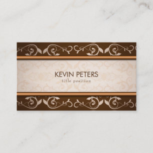 Brown och Beige Damask Visitkort