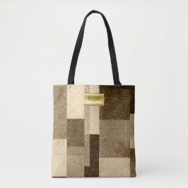 Brown och Beige Elegant Earth Tones Tote Bag Tygkasse