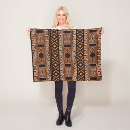 Brown och Black Aztec Mönster Fleecefilt