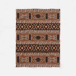 Brown och Black Aztec Mönster Fleecefilt