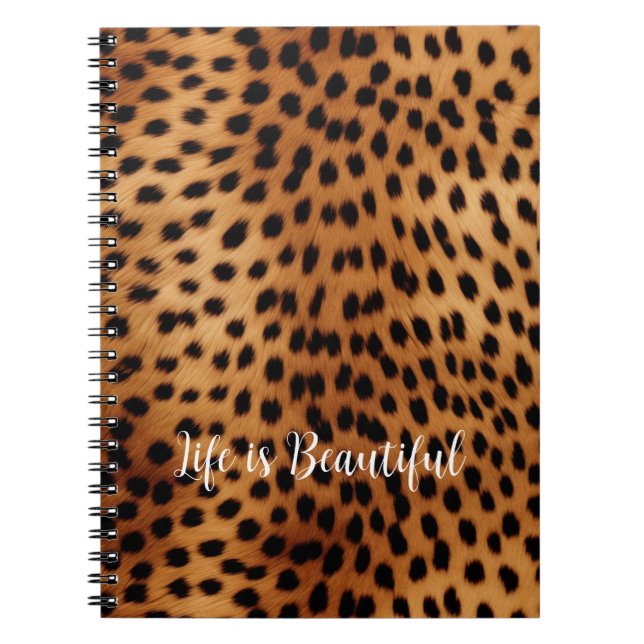 Brown och Black Cheetah Animal print Anteckningsbok (Framsidan)