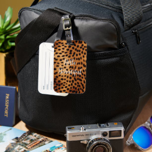 Brown och Black Cheetah Animal print Bagagebricka