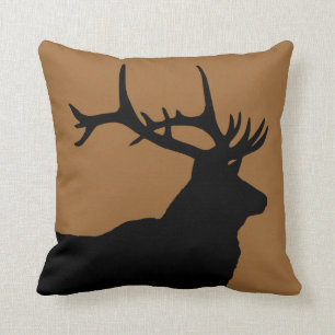 Brown och Black Elk Head Kudde