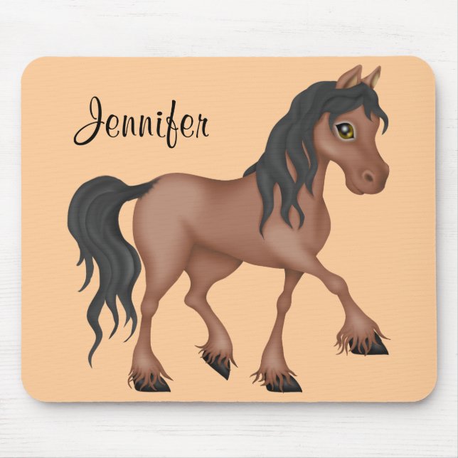 Brown och Black Horse Musmatta (Framsidan)