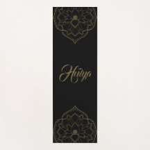 Brown och Black Lotus Mandala Yoga Mat