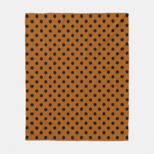Brown och Black Polka dots Fleecefilt