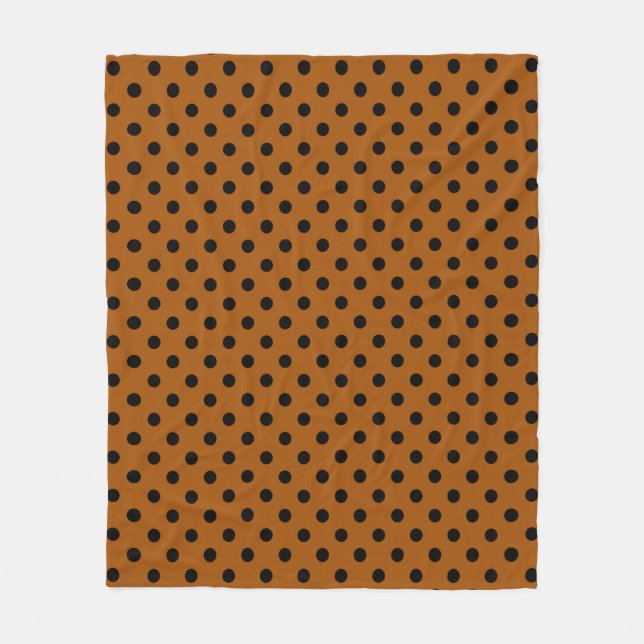 Brown och Black Polka dots Fleecefilt (Framsidan)