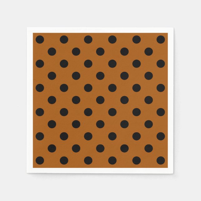 Brown och Black Polka dots Pappersservett (Framsidan)
