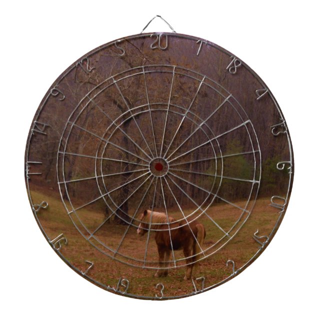 Brown och Blond Horse i fält Darttavla (Framsidan)