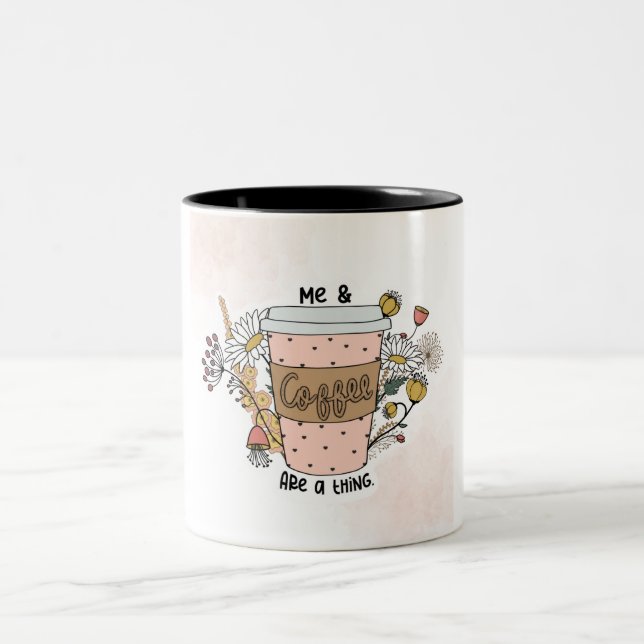 Brown och Cream Aesthetic Coffee Mugg (Center)