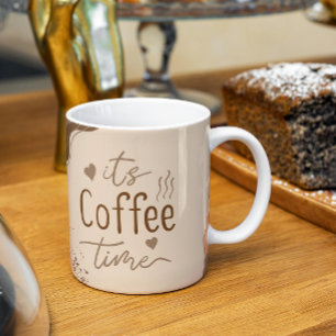 Brown och Cream Aesthetic Det är kaffe Time Mugg