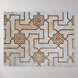 Brown och Cream Geometric Mosaic Mönster Poster
