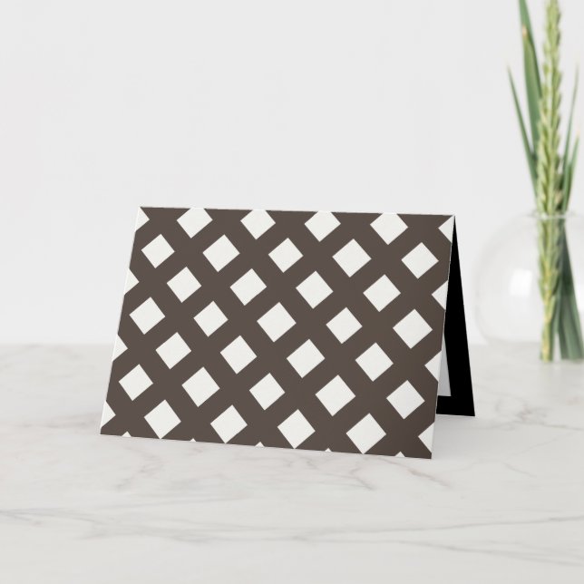Brown och Cream Gingham Kort (Framsida)