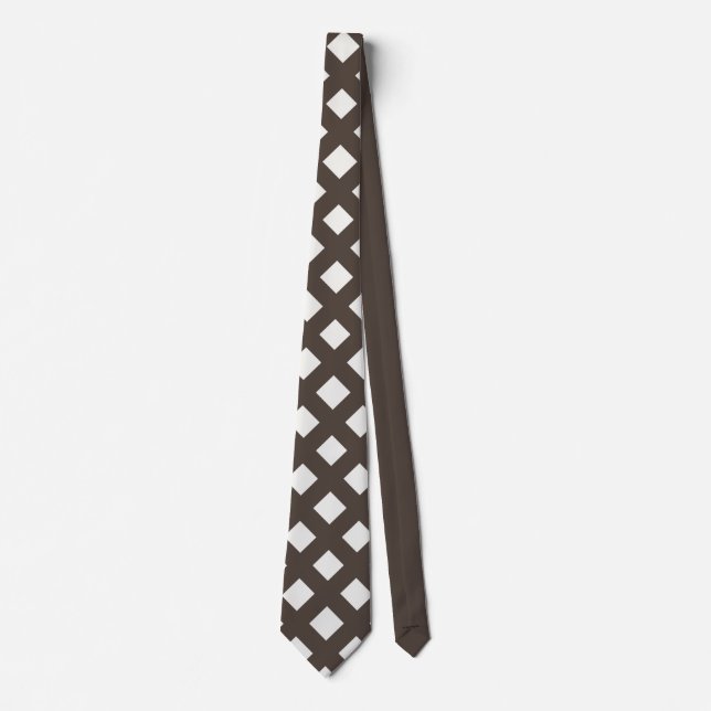 Brown och Cream Gingham Tie Slips (Framsida)