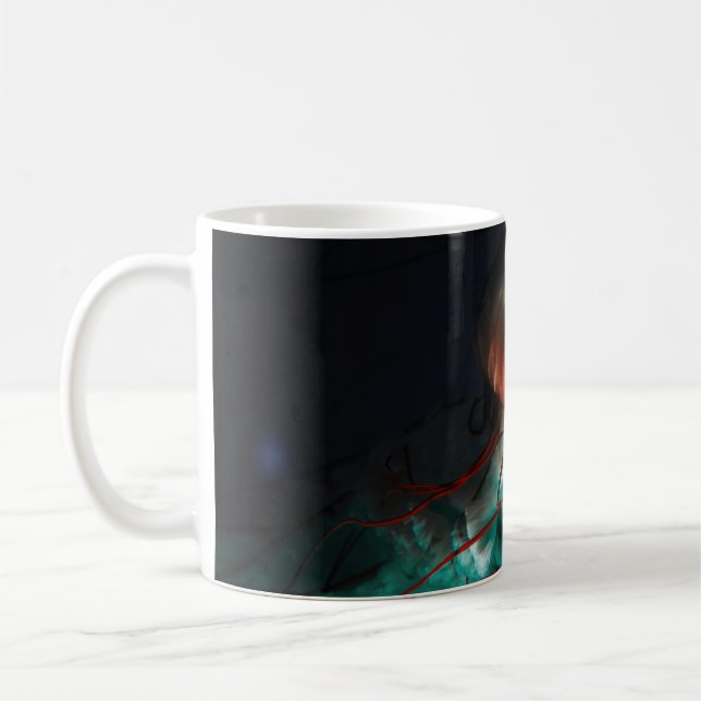 BROWN OCH GRÖNT JELLYFISH KAFFEMUGG (Vänster)