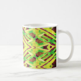 Brown och grönt mönster kaffemugg