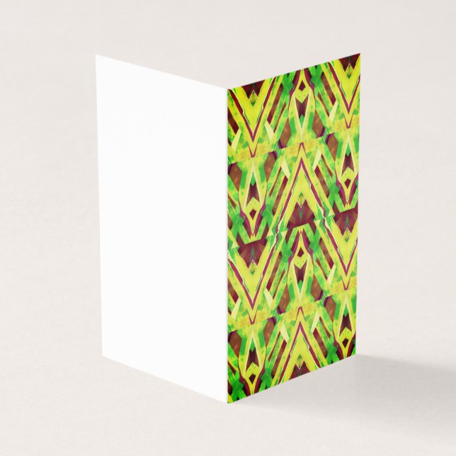 Brown och grönt mönster kort (Utsida)