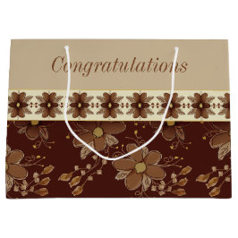 Brown och Guld Blommigt