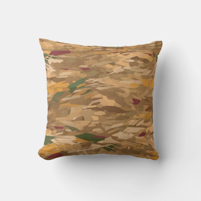 Brown och Guld Camouflage Dekorativ kudde (Framsida)