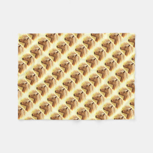 Brown och Guld Horse Animal Fleece Blanket