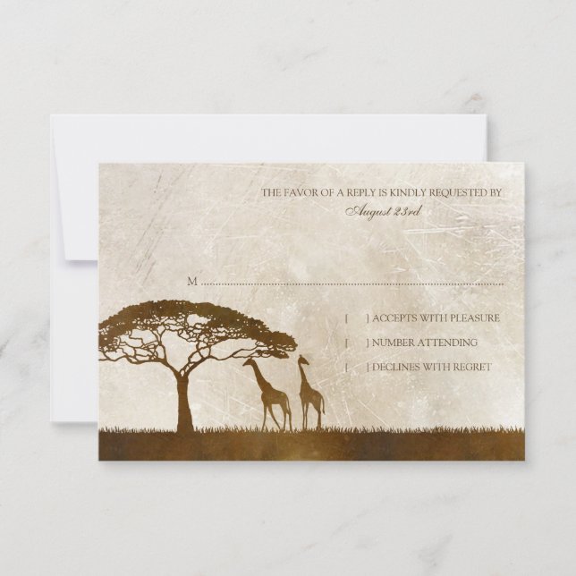 Brown och Ivory African Giraffe Bröllop OSA (Framsida)