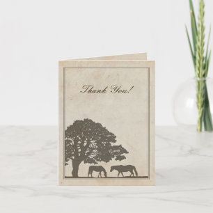 Brown och Ivory Vintage Horse Farm Tack Kort