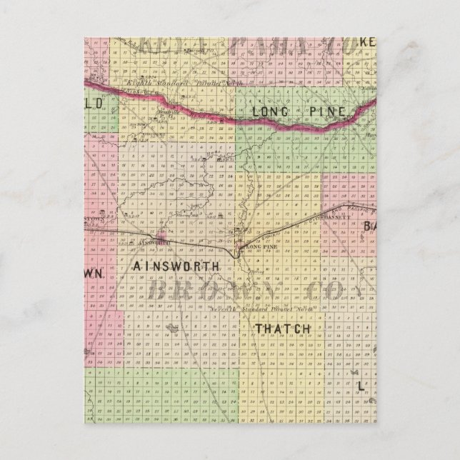 Brown och Keya Paha County, Nebraska Vykort (Framsida)