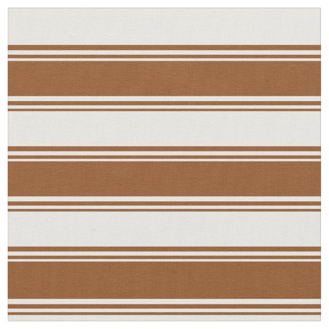 Brown och Mint Cream Linjer Tyg (Närbild)