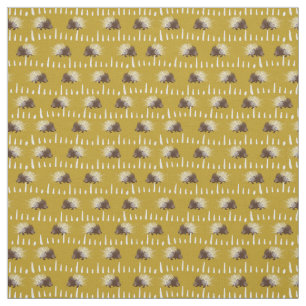Brown och Mustard Guld Porcupine Patterned Tyg