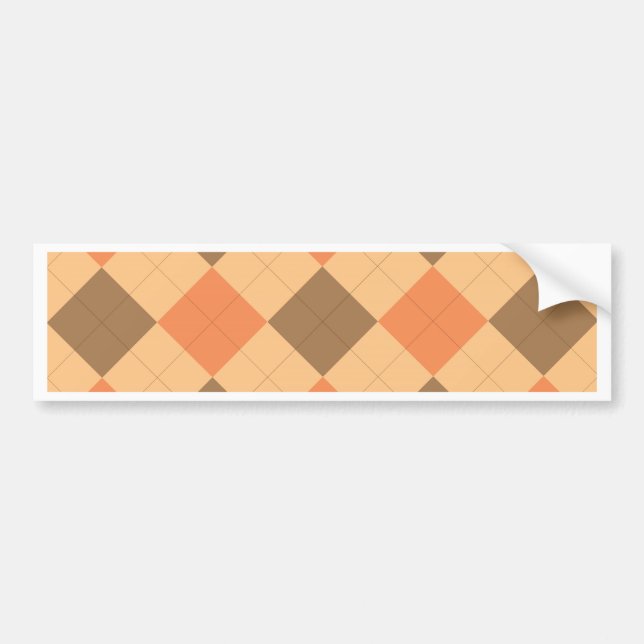 Brown och orange argyle mönster bildekal (Framsidan)