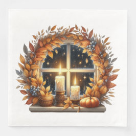 BROWN OCH ORANGE FALLER ÖPPNA TEMADE OBJEKT PAPPERSSERVETT