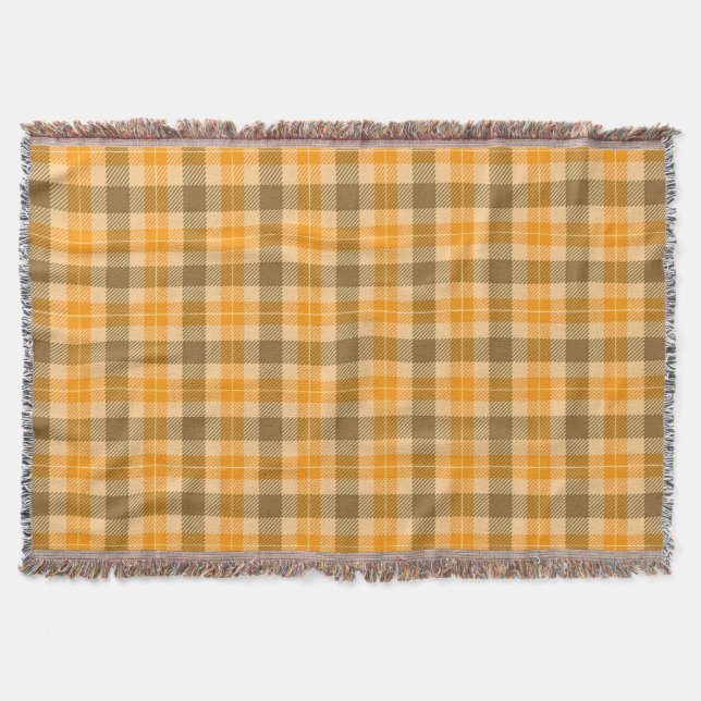 Brown och Orange Tartan Play Mysfilt (Framsidan)