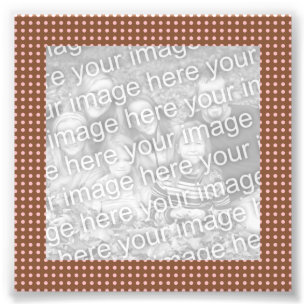 Brown och Rosa Dots Ram Photo Fototryck
