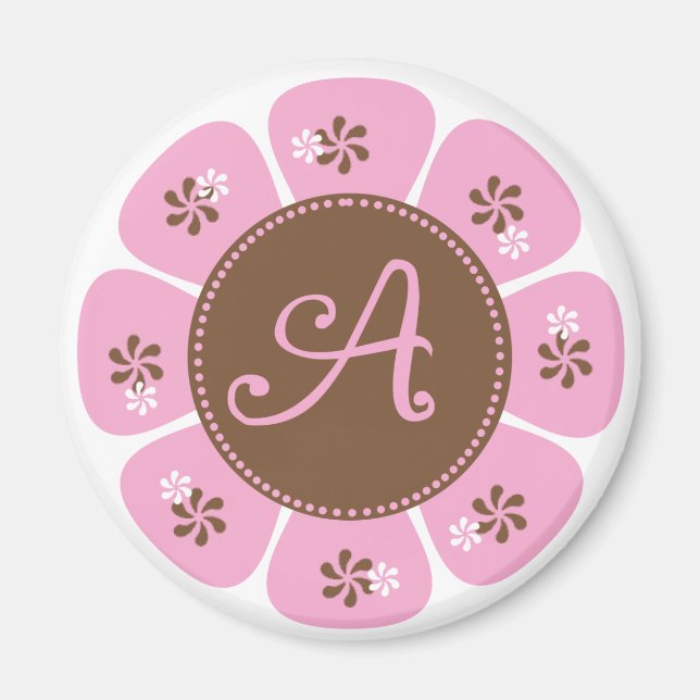 Brown och Rosa Monogram A Magnet (Framsidan)