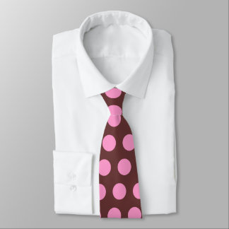 Brown och Rosa Polka Dot Tie Slips