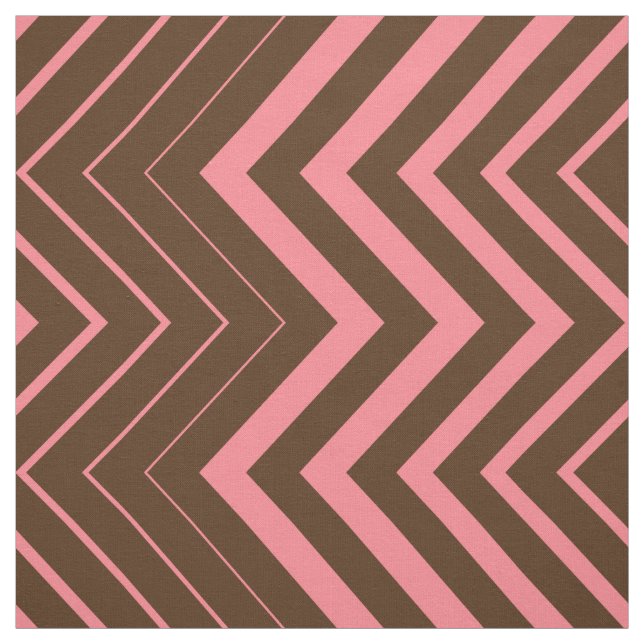 Brown och Rosa Zigzag Chevron Tyg (Provkarta)