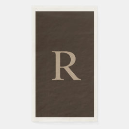 Brown och Tan Monogrammed Papper Guest Towel Pappersservett