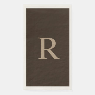Brown och Tan Monogrammed Papper Guest Towel Pappersservett