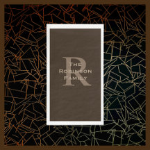 Brown och Tan Namn Monogrammed Papper Guest Towel