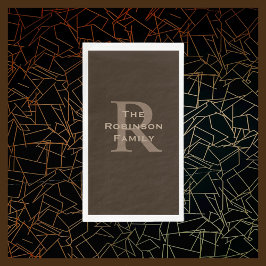 Brown och Tan Namn Monogrammed Papper Guest Towel Pappersservett