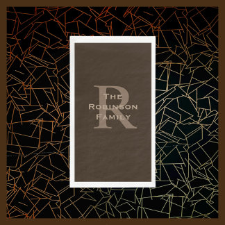 Brown och Tan Namn Monogrammed Papper Guest Towel Pappersservett