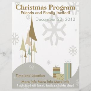 Brown och tan Retro-julprogrammet Flyer