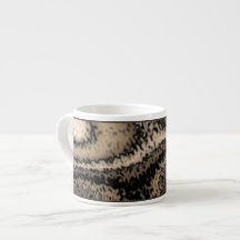 Brown och Taupe Abstrakt Espresso Mugg